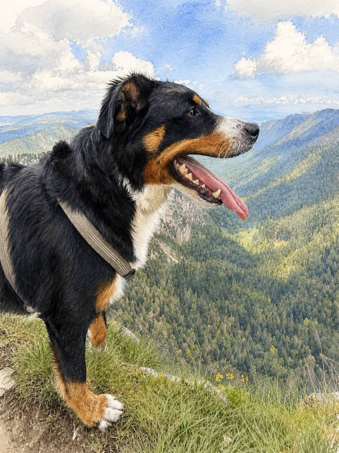 Benji, the Appenzeller Mountain Dog and permanent crew member of PRANIS