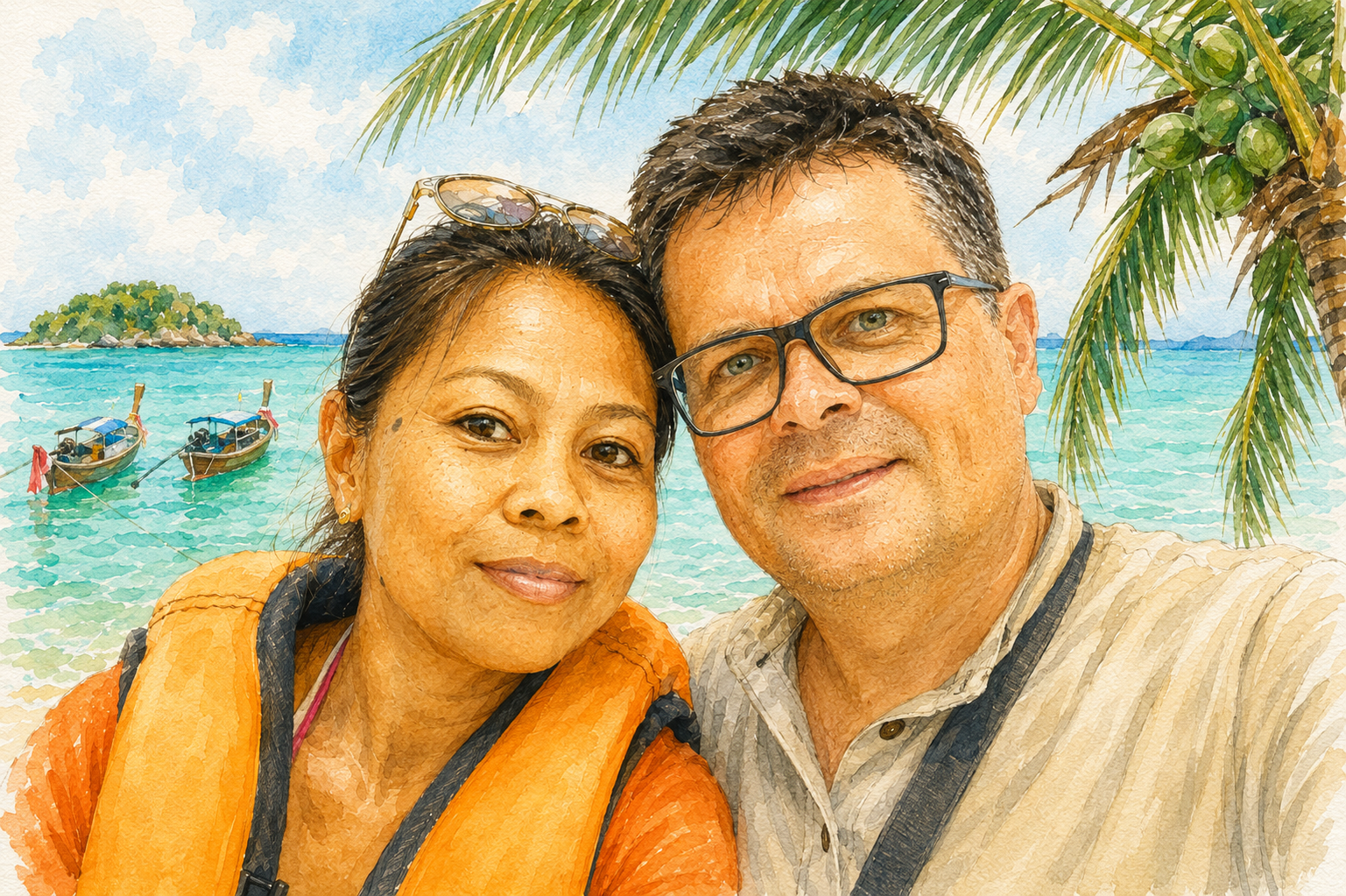 Uwe and Anis together as the crew of the PRANIS sailing project