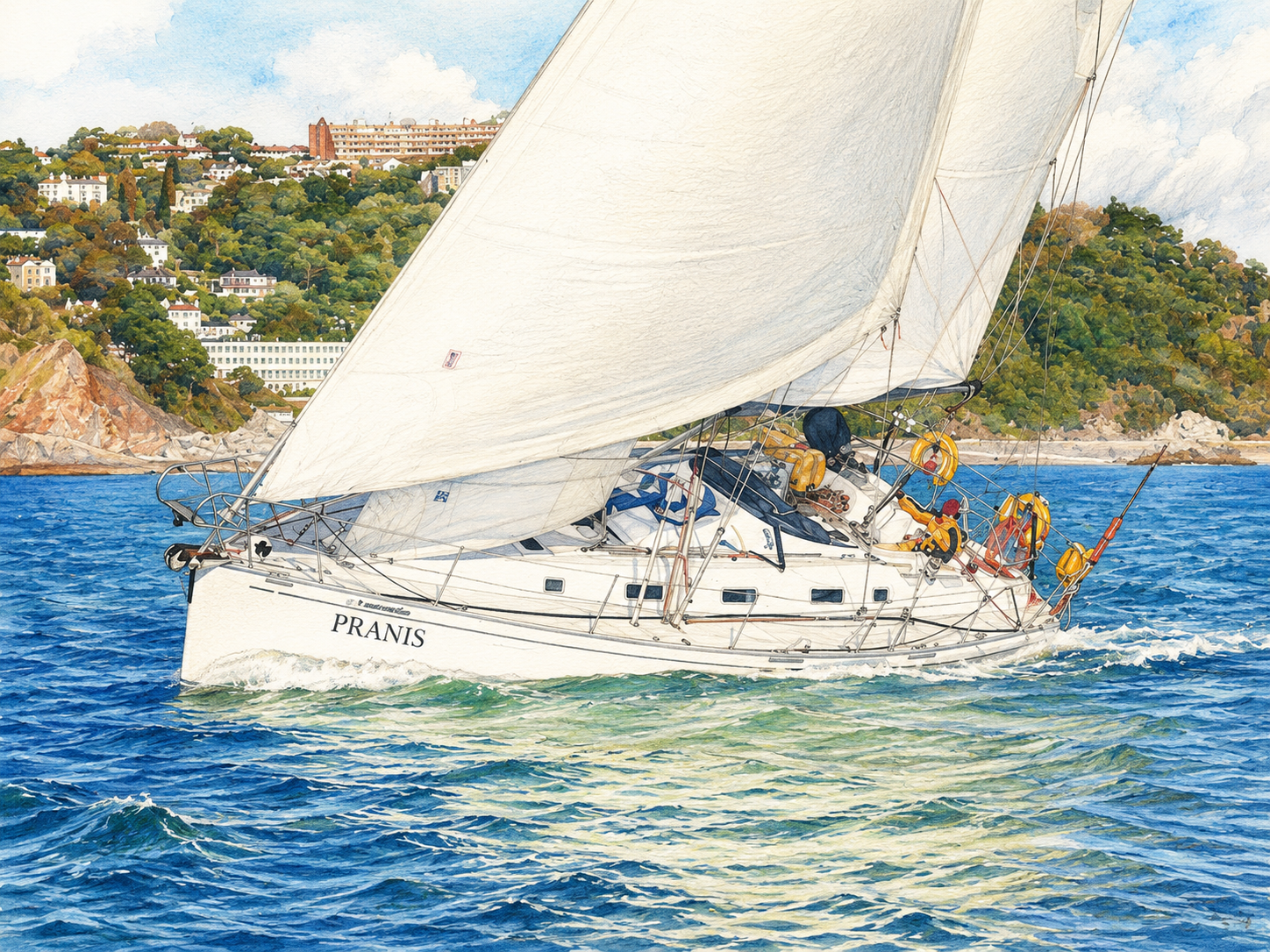 PRANIS sailing through open blue water on a future quest