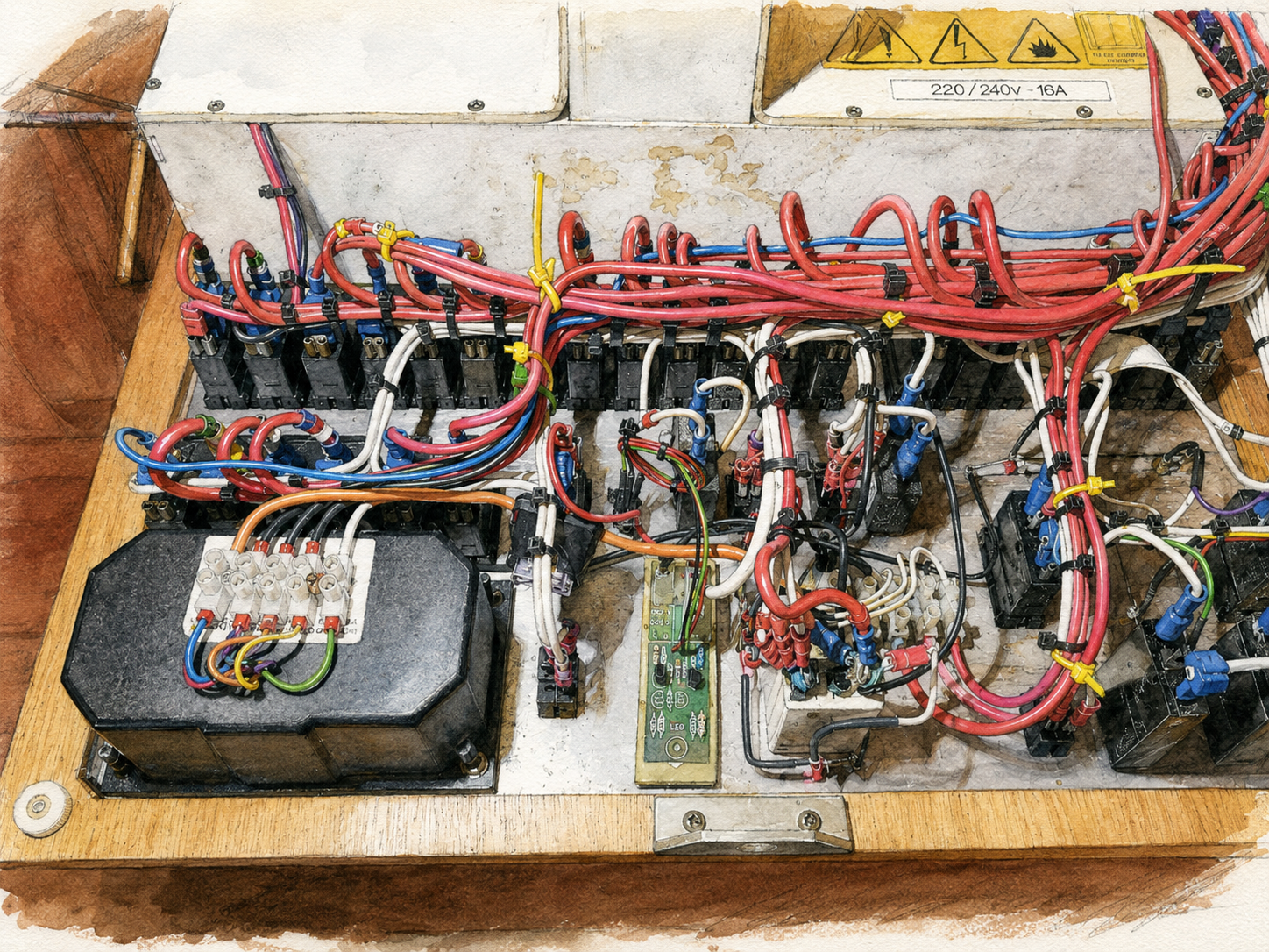 Electrical cable installation work during the PRANIS refit