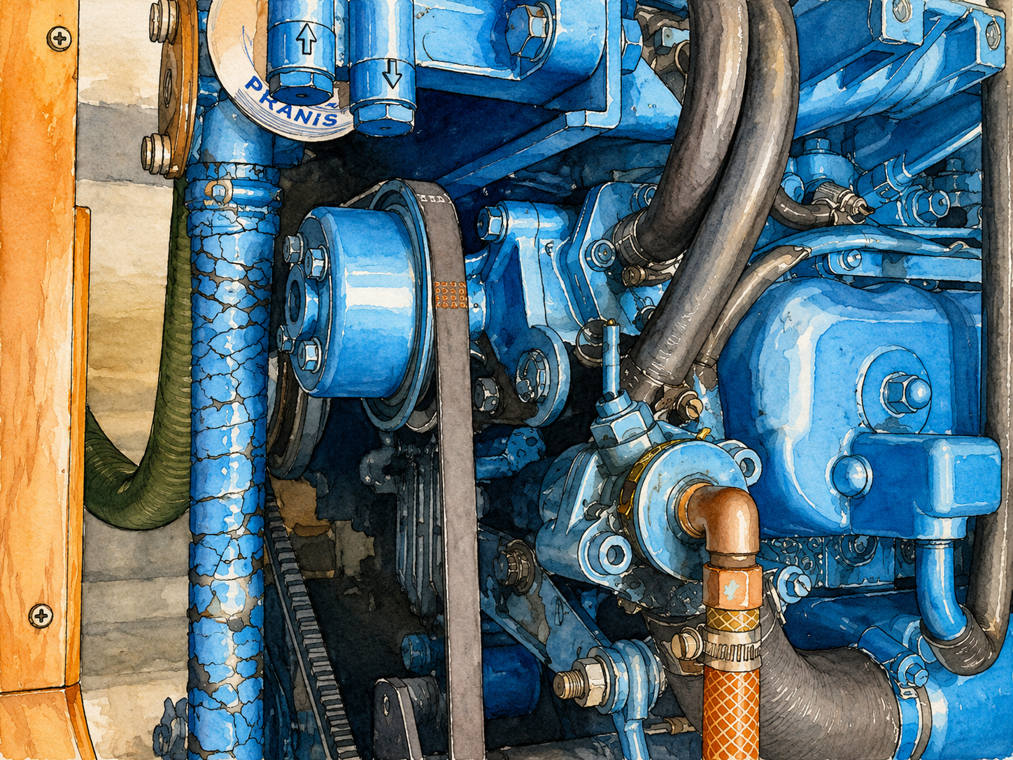 Main engine installation aboard PRANIS