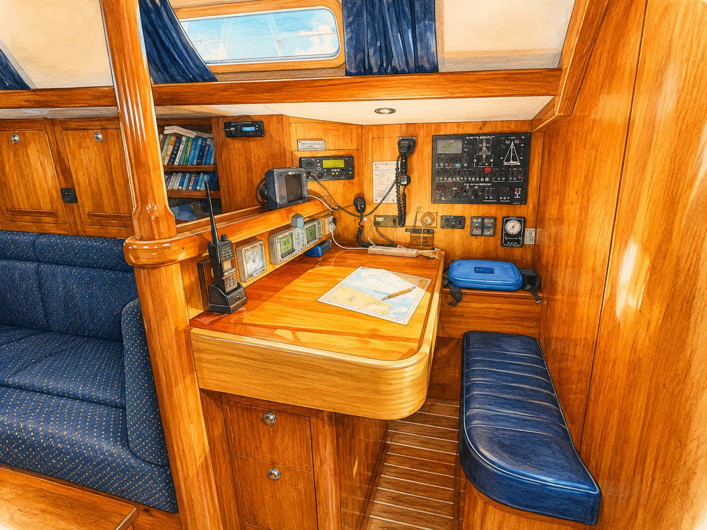Navigation station aboard PRANIS