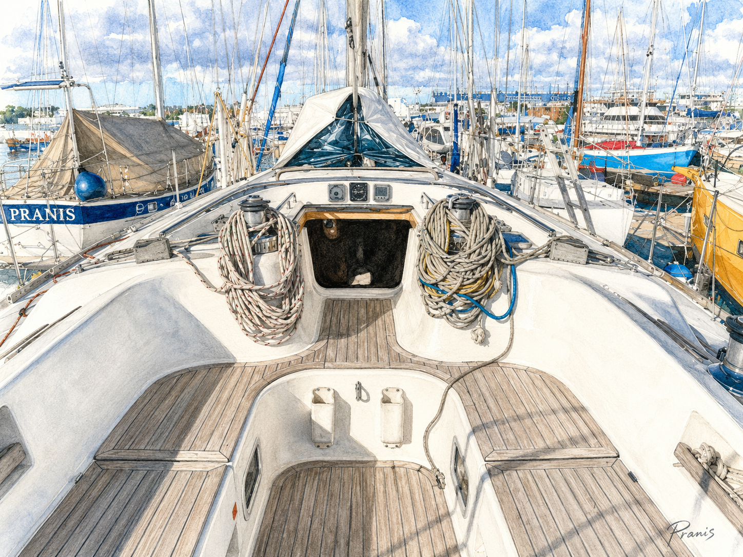 Deck layout and fittings aboard PRANIS