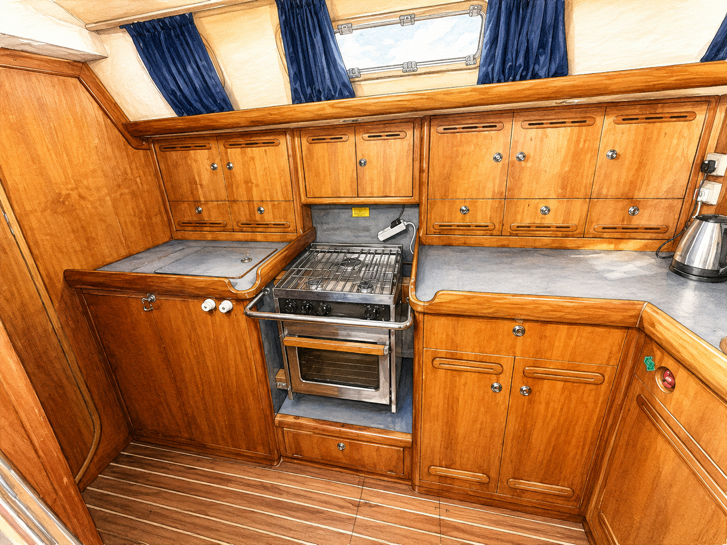Galley and pantry area aboard PRANIS