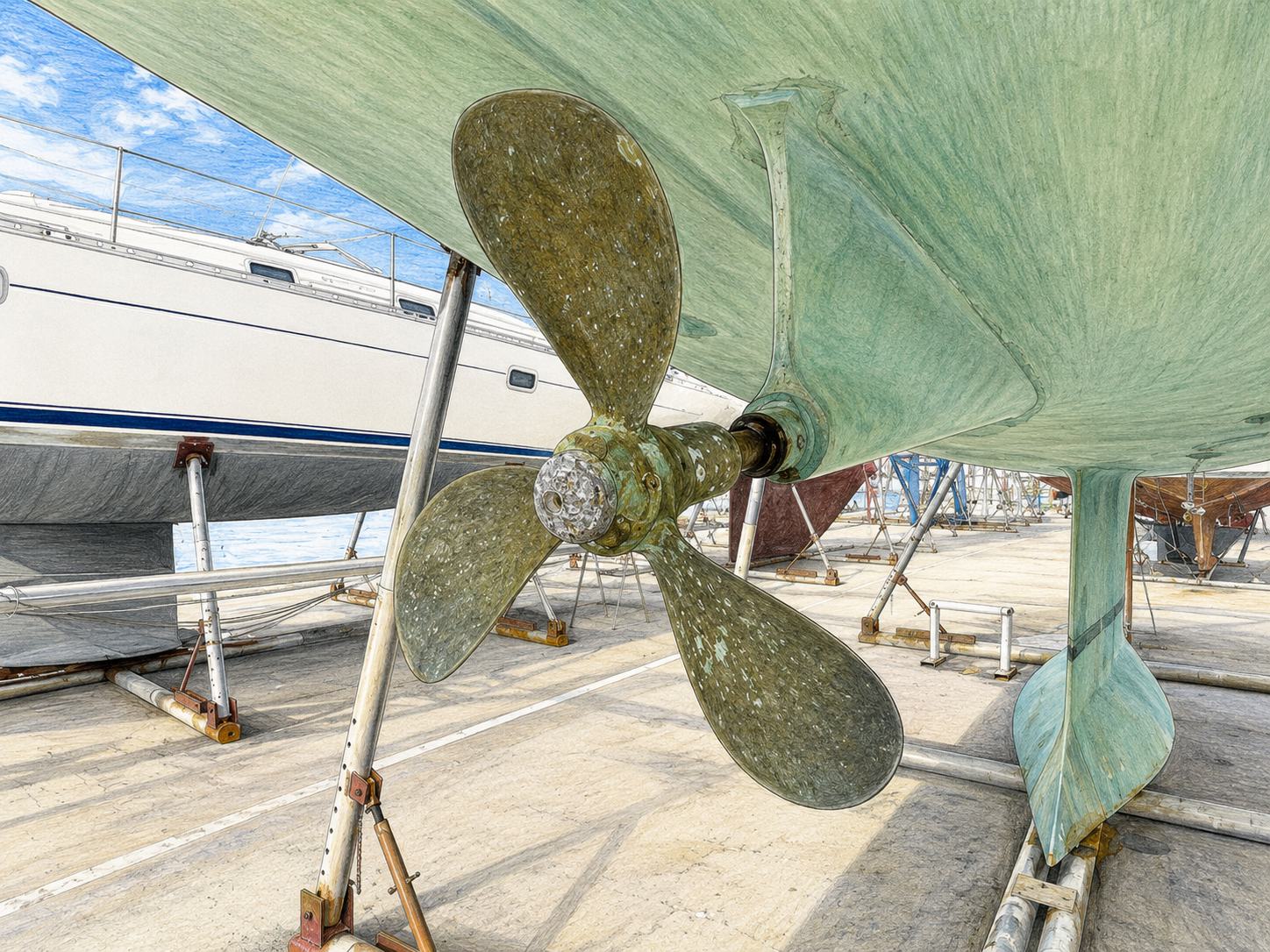 Propulsion and stern gear work during the PRANIS refit